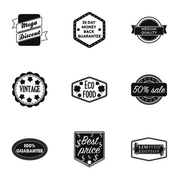 Label set icons in black style. Big collection of label vector symbol stock illustration