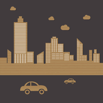 Cardboard Urban City Background Vector