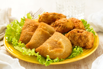 typical portuguese snack ricoes de carne