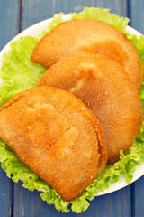 typical portuguese snack ricoes de carne