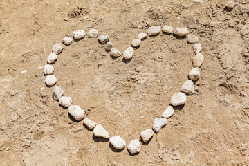 viewf of a heart in the beach