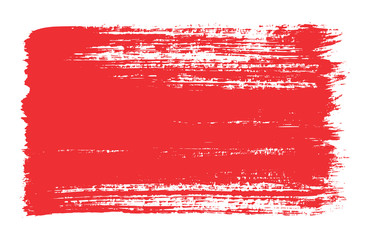 red brush strokes of paint on white background