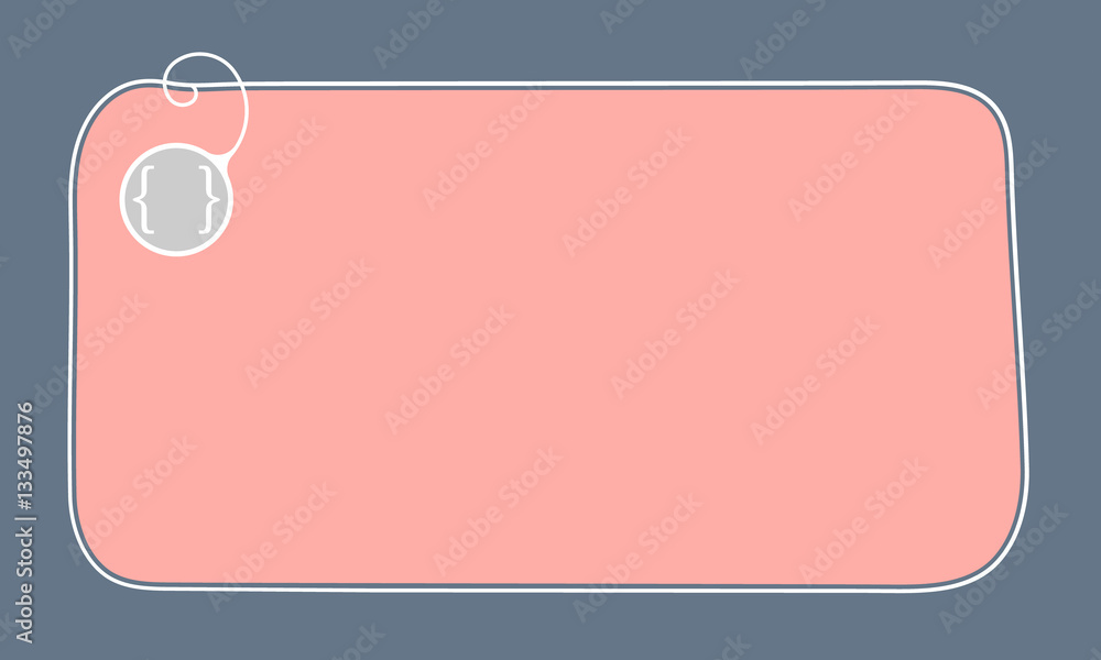 Poster hand written text box for fill your text and square brackets