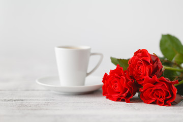 Obraz na płótnie Canvas Cup of coffee from lover on valentines day