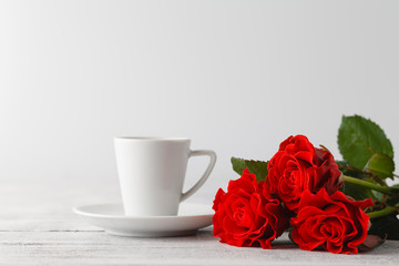 Cup of coffee from lover on valentines day