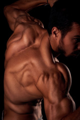 Fototapeta na wymiar Strong man back muscles