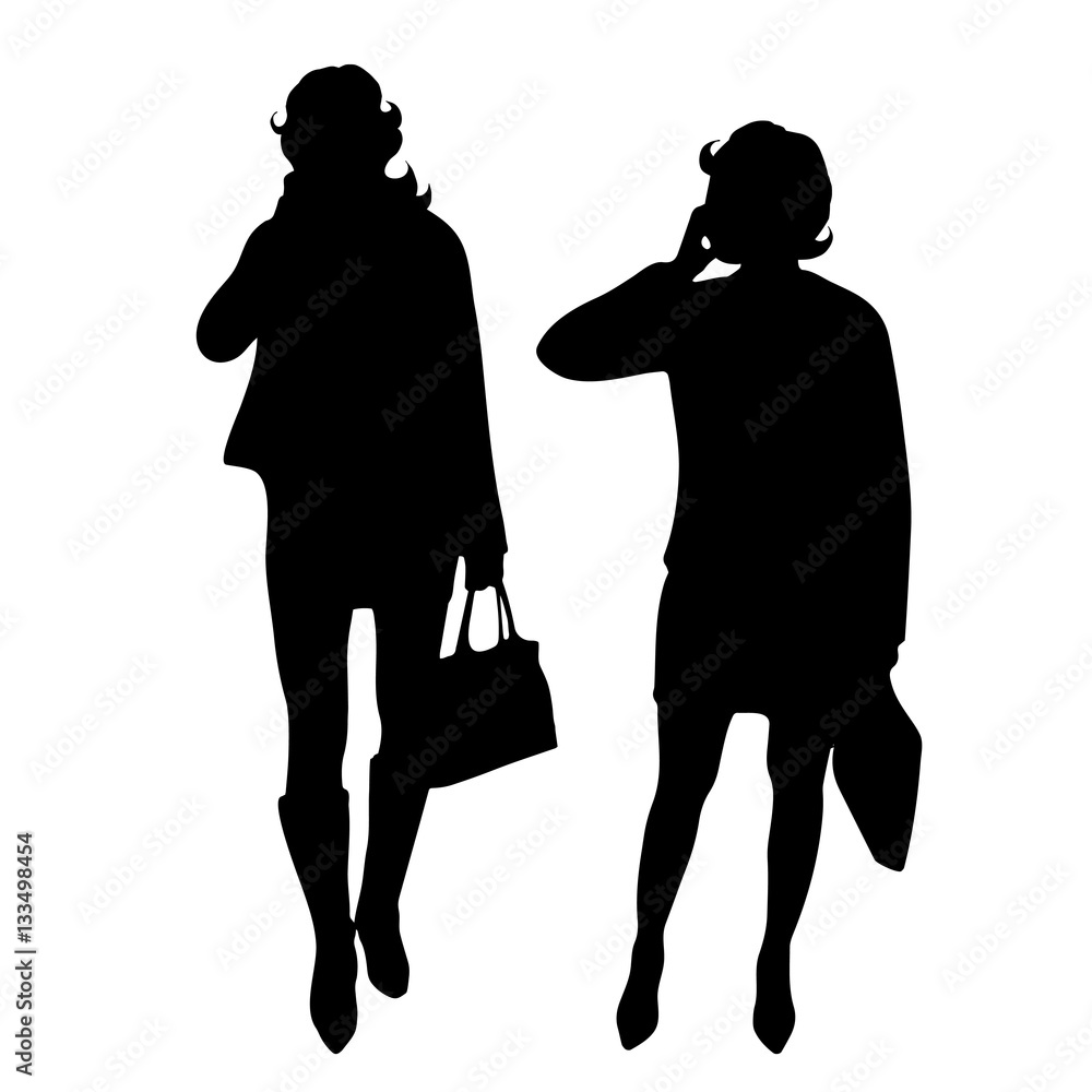 Sticker Vector silhouette of businesswoman.