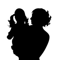 Vector silhouette of family.