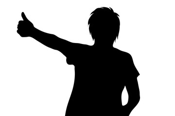 Vector silhouette of woman.