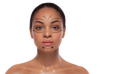 concept of a lifting effect on a ideal skin