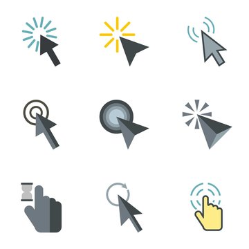 Arrow icons set, flat style