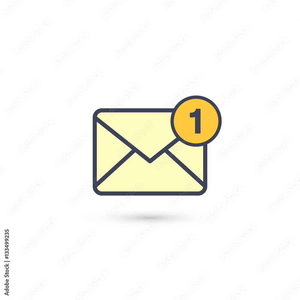 Poster new incoming one message envelope, vector.