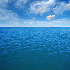 Blue sea water surface