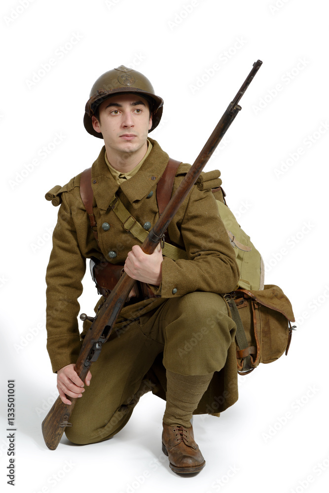 Wall mural french soldier in 1940's uniform