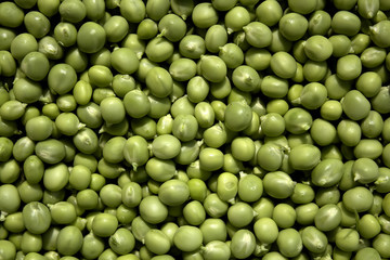 cleaned peas view from above