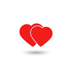 Two hearts icon, vector smbol.