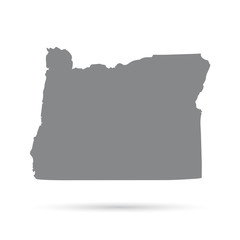 Map of the U.S. state of Oregon on a white background