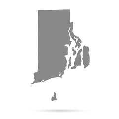 Map of the U.S. state of Rhode Island on a white background