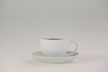 Cup of coffee on saucer