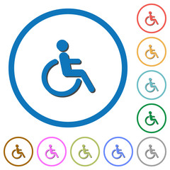 Disability icons with shadows and outlines