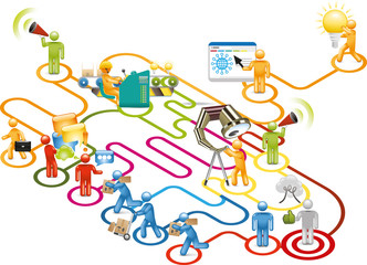 Business Flow Diagram icon set