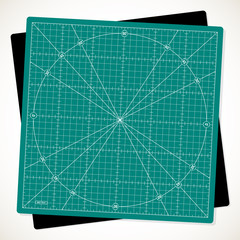 Rotated  cutting mat for quilting, patchwork and craft