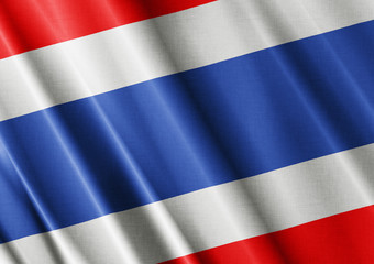 Thailand waving flag close