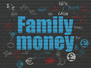 Money concept: Family Money on wall background