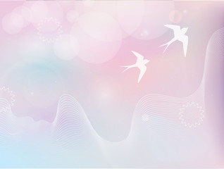 Fototapeta premium flying birds in pastel