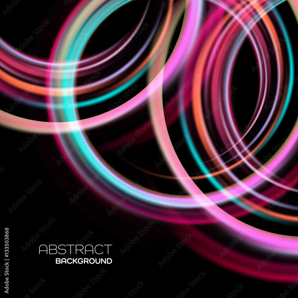 Poster shiny background with color circle