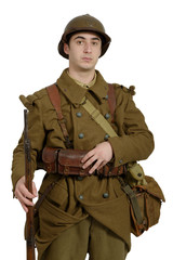 French soldier in 1940's uniform