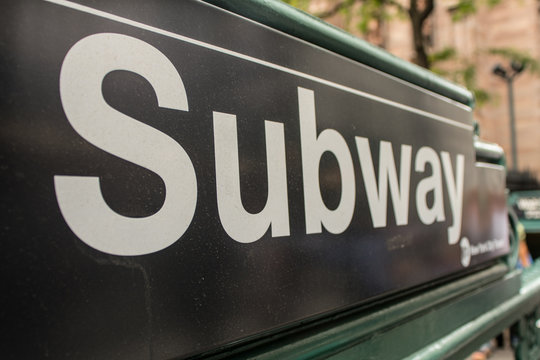 New York City Subway station entrance sign