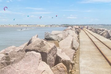Kitesurfing at Cassino beach