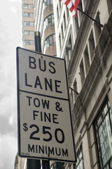 Bus Lane Sign in New York City