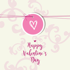 Valentine's card with copy space. Template. Graphic design element.