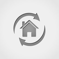 house with arrows grey icon