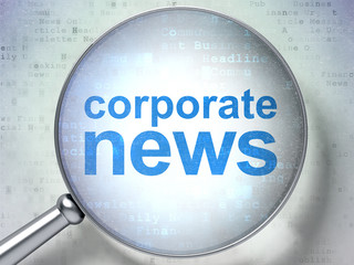 News concept: Corporate News with optical glass