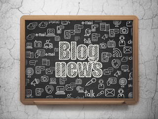 News concept: Blog News on School board background
