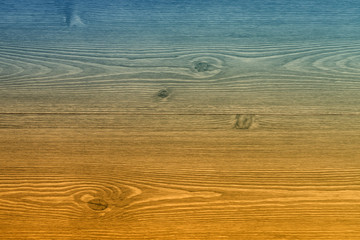 Interior wall panel plastic texture wood imitation, blue and yellow gradient close-up background for Your design