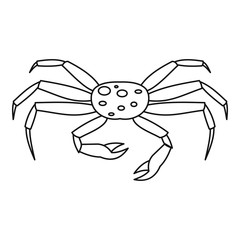 Live spider crab icon, outline style