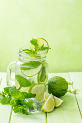 Lime and mint detox water