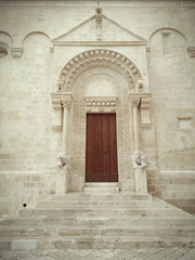 Fototapeta na wymiar Detail of facade Cathedral of - Matera - Italy