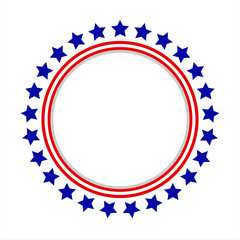 Round frame American flag symbols stylized logo, symbol, emblem