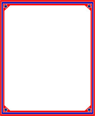 Patriotic frame in red and blue colors of the USA flag with blank space design template.