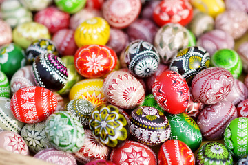 Colorful Easter eggs sold in annual traditional crafts fair in Vilnius