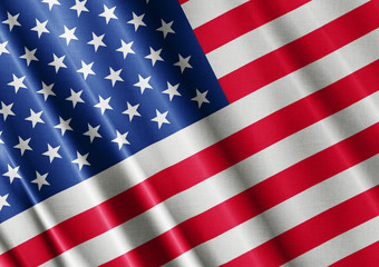 United States waving flag close