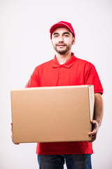 Delivery man with box
