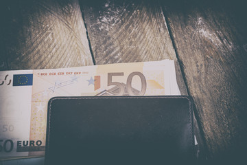 euro currency in the wallet