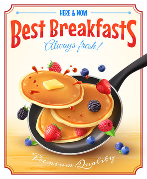 Best Breakfasts Vintage Advertisement Poster 