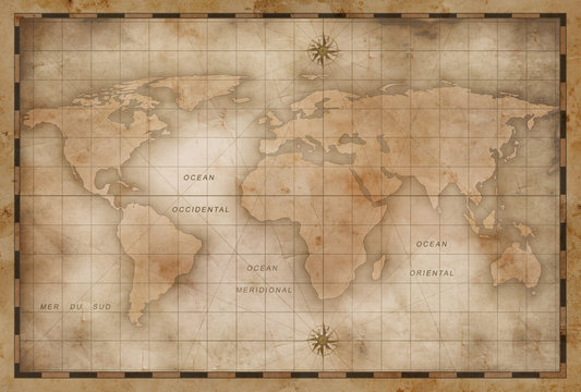 aged or old world map stylization